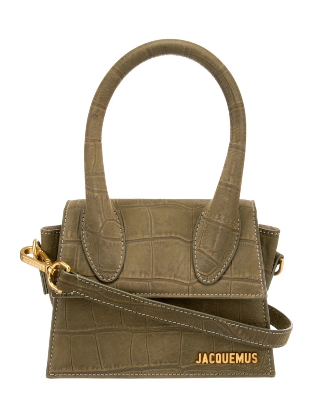Jacquemus Chiquito Embossed Brown Nubuck Leather Bag